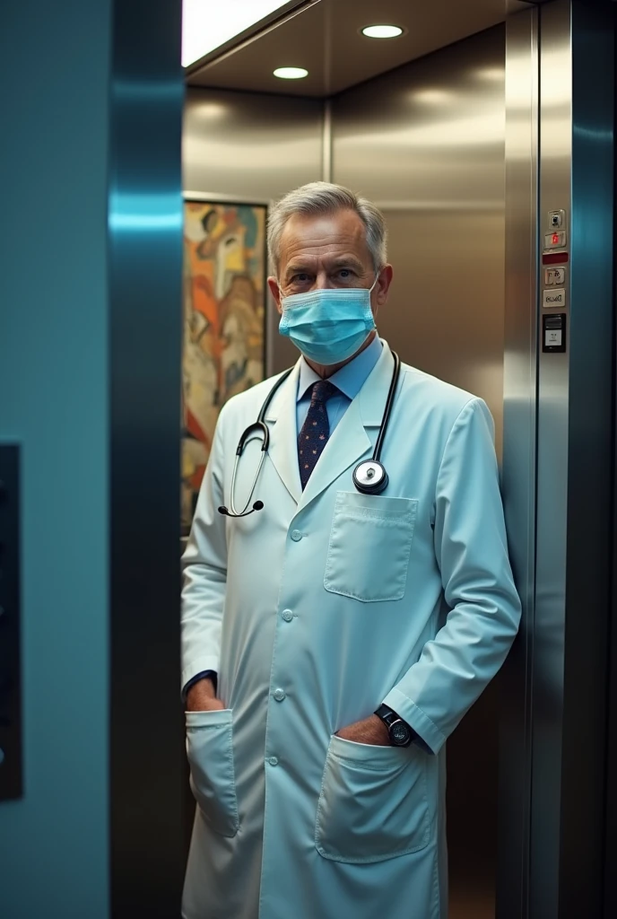 man Doctor in lift