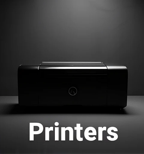 image consist of single printer add black shade i have to add this on my website as poster
add black shade
write text Printers on its bottom