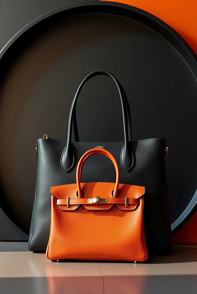 An Instagram circle shape dp of Hermes branded bag completely front side with edges in black round shape frame