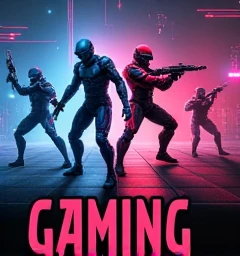 image consist of gaming add black shade i have to add this on my website as poster
add black shade
write text Gaming on its bottom
add black shade