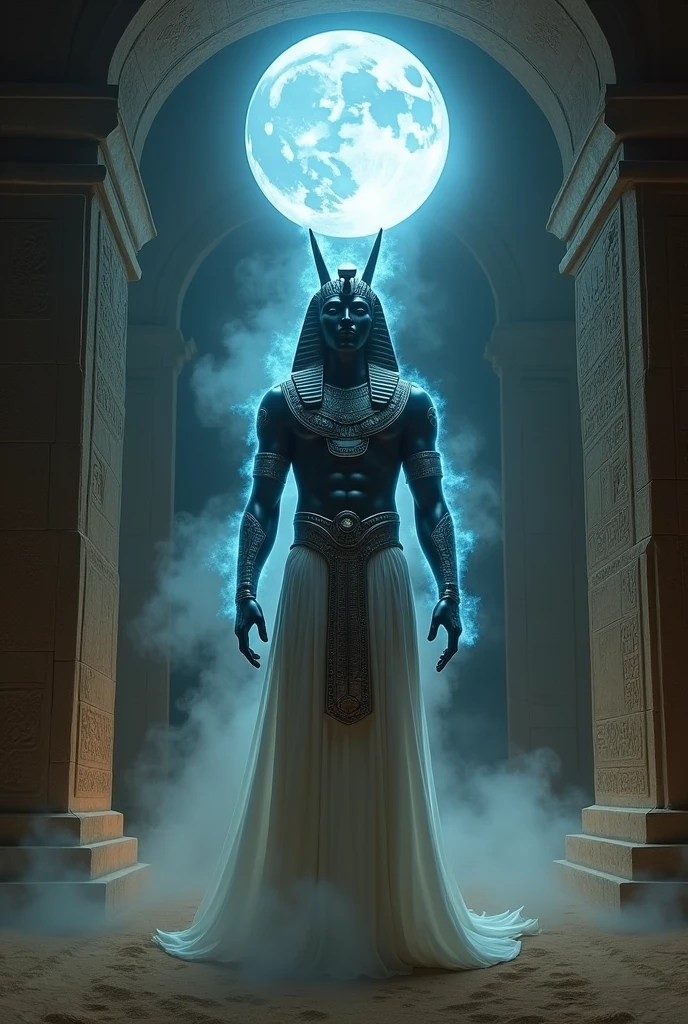 Egyptian God Khonsu with his scary aura