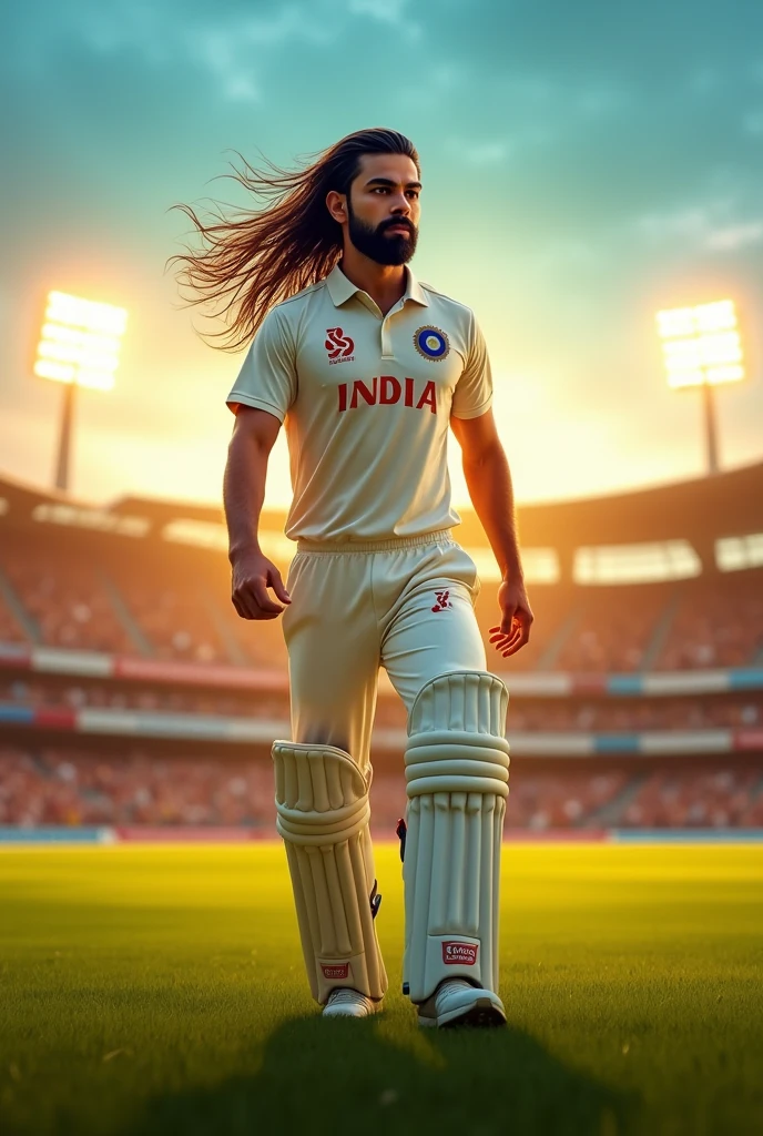Virat kohli with long hair
