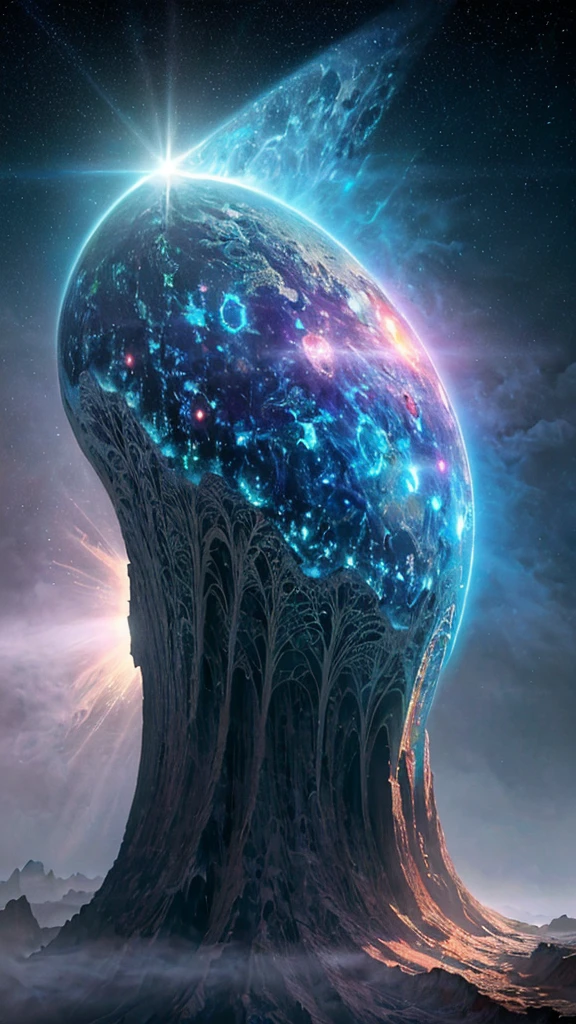 Digital art, image, hyper-detailed, complex composition, masterpiece, close-up, glow, abstract, surrealism, detailed, otherworldly, fantasy, soft pastel, natural volume, light, atmospheric , sharp focus, centered composition, professional photography, complex background, soft haze, sun rays, masterpiece. animalistic, beautiful, mysterious, blame supernova