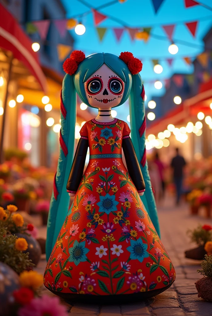 a Mexican style inflatable doll of hatsune miku