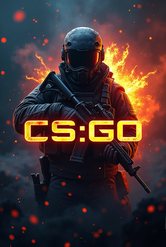 Need gaming logo with cs go background text 4k official