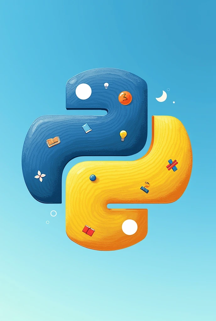 Python logo with a design in that text should be day
learning