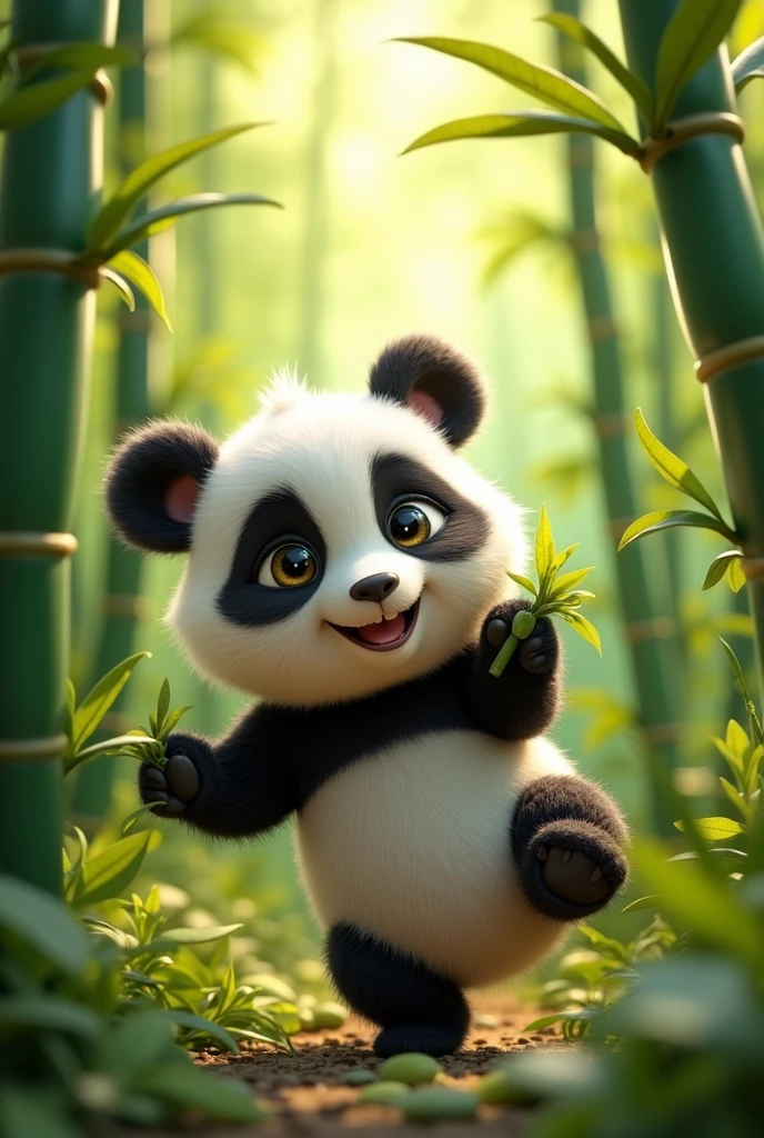 Create cute Panda images 3D animation 
