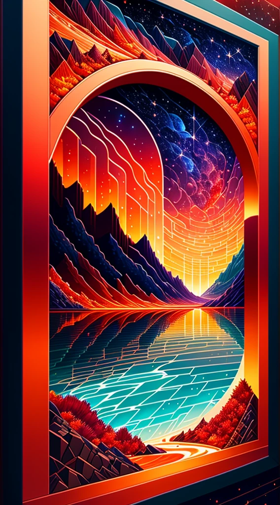 Beautiful earth full of water and lava, Intricate, Masterpiece, expert, insanely details, 4K, composition, The frames, Centered, symetry, picure, Intricate, voluminetric lighting, Beautiful, rich deep colors masterpiece, Sharp focus, Ultra detailed, in the style of dan mumford and marc simonetti, astrophotography