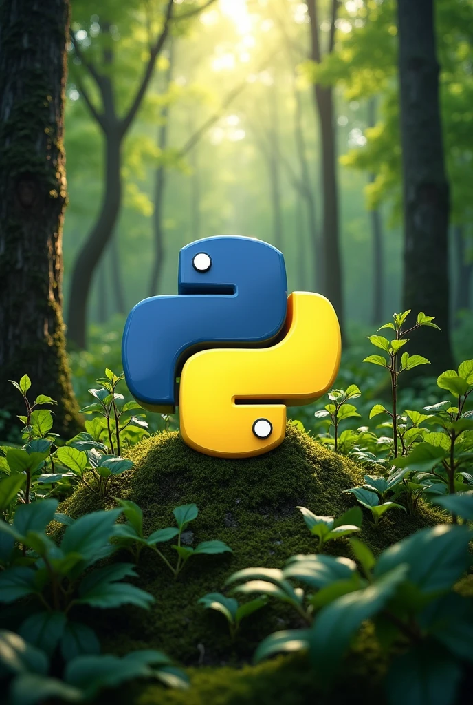 Python logo with a tree