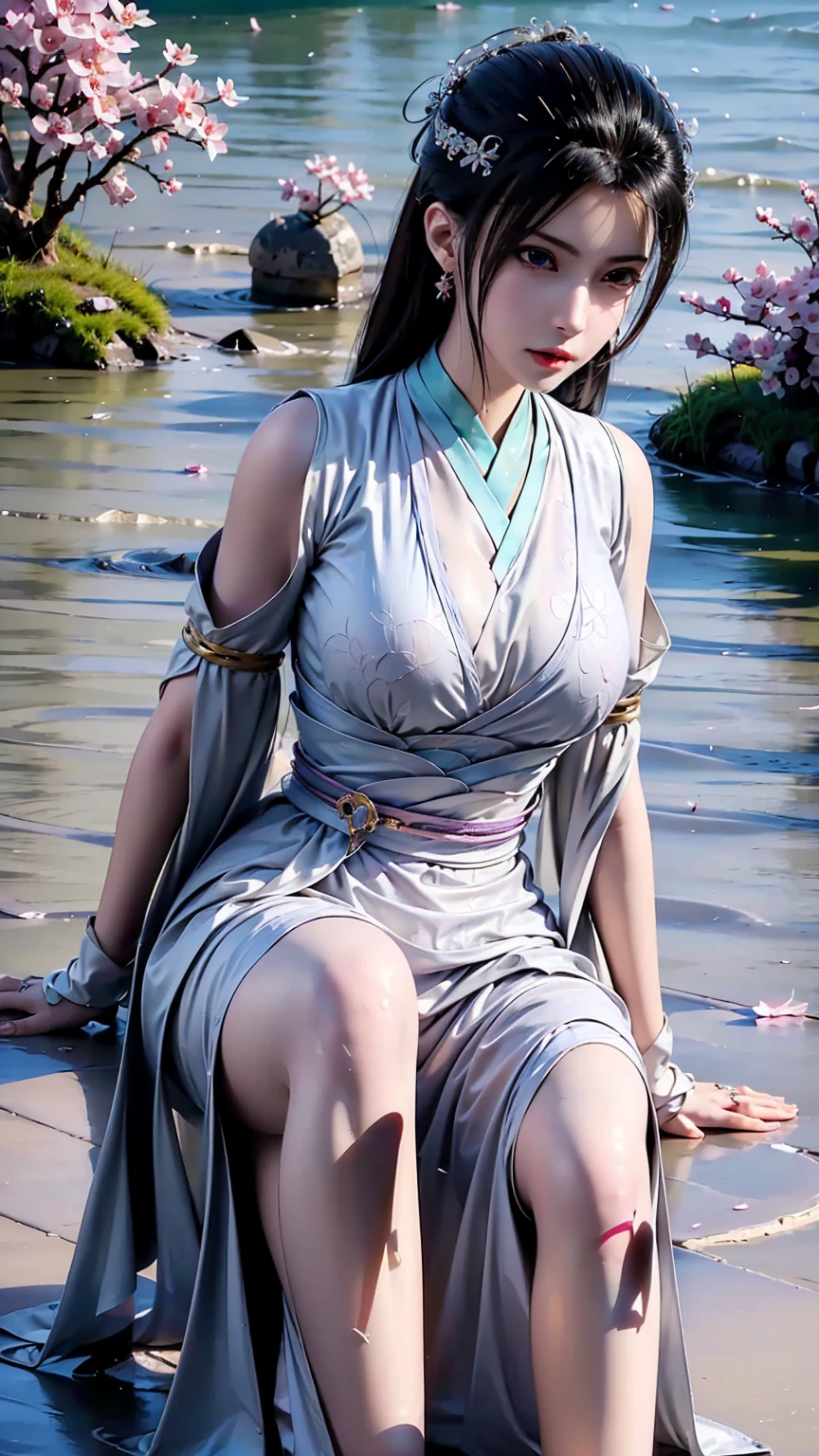 {{masterpiece}},(((bestquality))),((ultra-detailed)),{{{photorealistic}}},perfect hand,hanfu,torn clothes,pubic tattoo,see-through bra,seductive smile,1 girl,very long hair,{{wet hair}},tanlines,slim legs,large_breasts,puffy nipples,weatdrop, {wet},seiza,spread legs,exhibitionism,open legs,Presenting Pudences,{pussy},(Semen outflow),(cum on body),bathing,shower, depth of field,cinematic angle ,backlighting,young girl,blush,naughty_face,nsfw