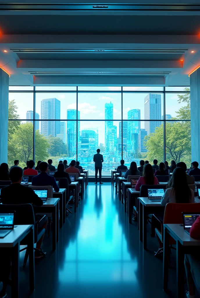 Glass Futuristic University Campus Lecture Room 16:9
