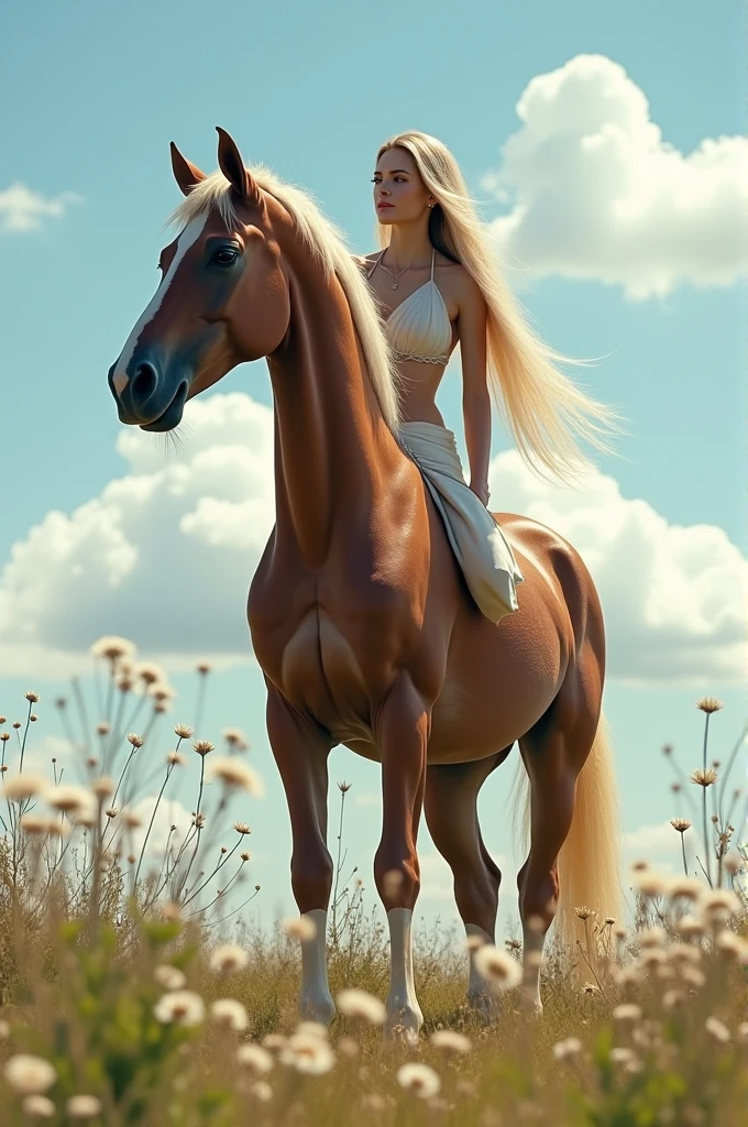 make it taller, minder , with bowl-style hair and riding a horse