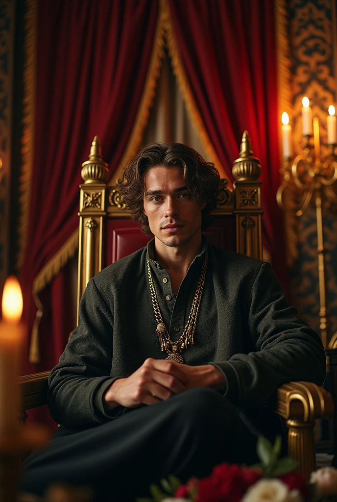 Young jews king with sickness, beautiful male, beautiful eyes, nice jawline