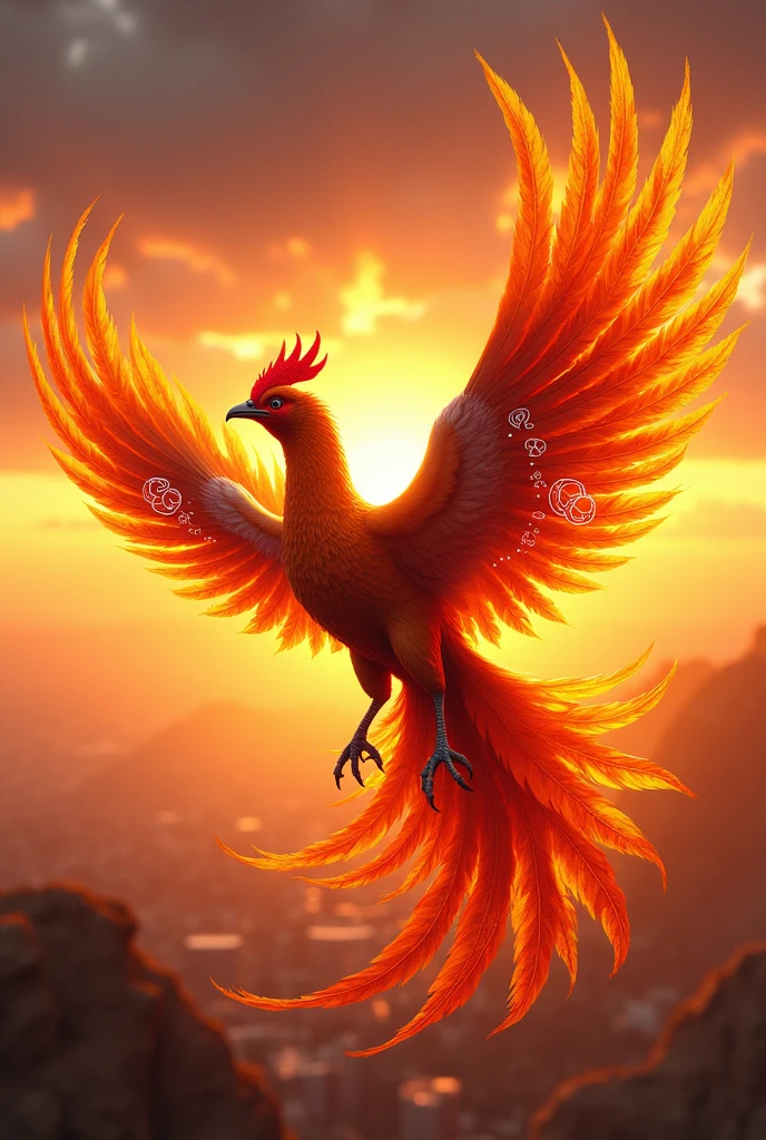 flowy and dynamic rising Phoenix but also has very sharp chicken sketching that includes a number 8 in its wings