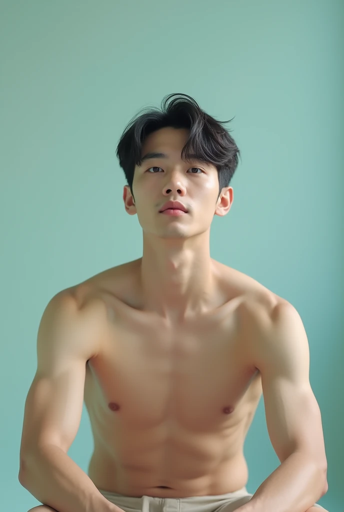 young man, 24 years old, Good looking, Looks like a Korean actor, หน้าตาเหมือน K pop idol, ใบหน้าhandsome, white skin, small mouth, Slender face, detailed face, very short hair, well care hair, teeth not shown, handsome, Confident eyes, fit, Broad shoulders, have abdominal muscles, naked, naked, Sitting with legs apart, Open your legs in a V shape., butthole exposed, Inside gigantic bright and clean hospital hallway as a background, bright, outdoor, likes to show off his penis, clearly shows the penis, There was one decent sized penis., Don&#39;t feel embarrassed., Was gangbanged for taking pictures, Slut, Shameless, exhibitionist, pose like prostitute, act as shameless nude model, expression of ecstasy/orgasmic, natural light, both eyes are the same, muscular, perfect eyes, nipples showed, penis exposed, Global illumination, tall, full body, tiny waist, soft light, dream light, digital painting, extremely detailed CGI, HD, 8k, 4k background,
