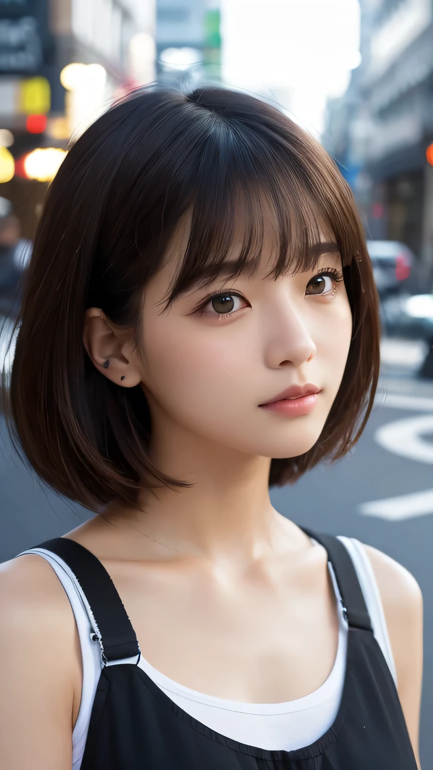 (Ultra-realistic), (figure), (High resolution), (8k), (Very detailed), (Best figure), (Beautiful and detailed), (Highest quality), (Super detailed), (masterpiece), (wallpaper), (Detailed face), alone, One Girl, watching viewer, Cafe、apron，Less exposure、Fine details, Detailed face, In the Dark, Deep Shadow, Modest, Pure Erotic Face Ace_v1, cool, short hair, Pointed diagonal bangs，Aoyama Street