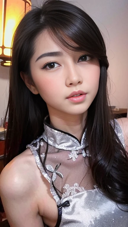 （masterpiece，best quality：1.2）Women，Solitary，Front styling，Long hair，Delicate face，Charming facial features，Hook people，中国Women