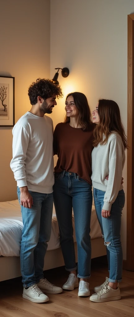 4 friends 2 male and 2 female living in hostel room