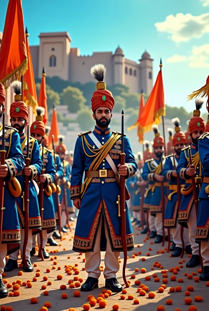 "Yellow Turban Legion,Mighty,majestic-looking,War drums stir,Battle flag hunting,Fire,Heroic soldiers lined up,Homem-Imponente,There is a lot of war,A magnificent picture of history unfolds before your eyes。"