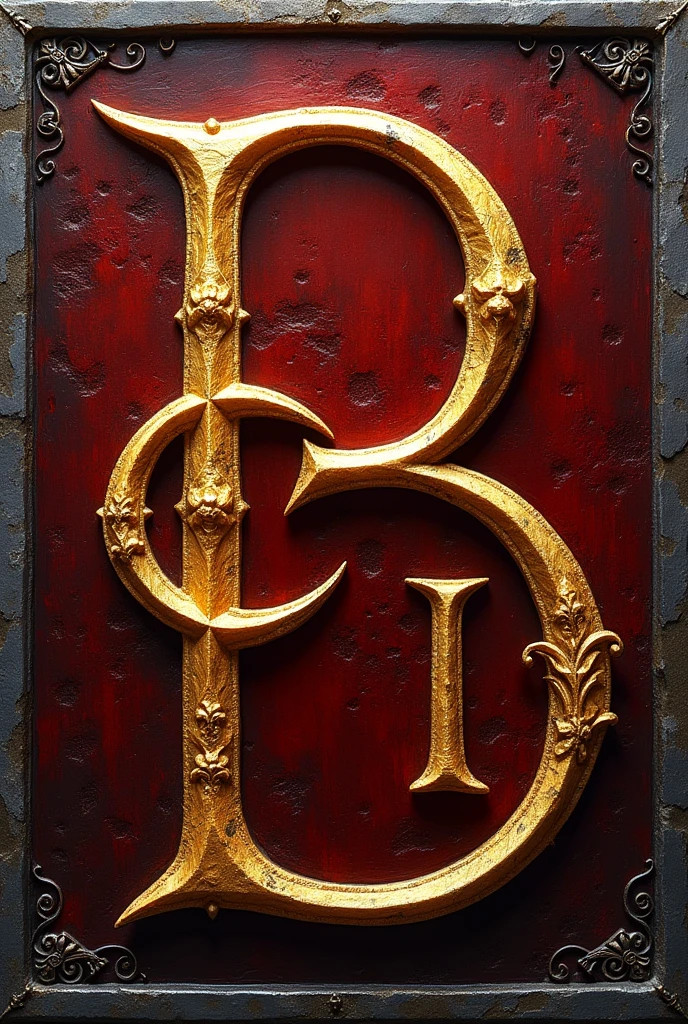 

blason elfique dessin 
lettres B .E. I. entrelacées 
couleur ambre pour les lettres fond bordeaux
contour  liseret gris
