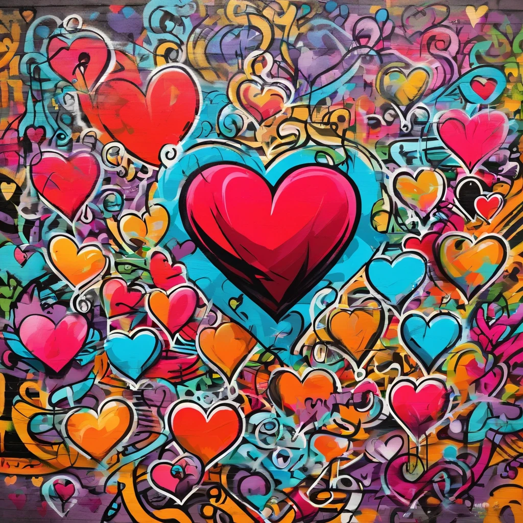Various hearts and clefs
