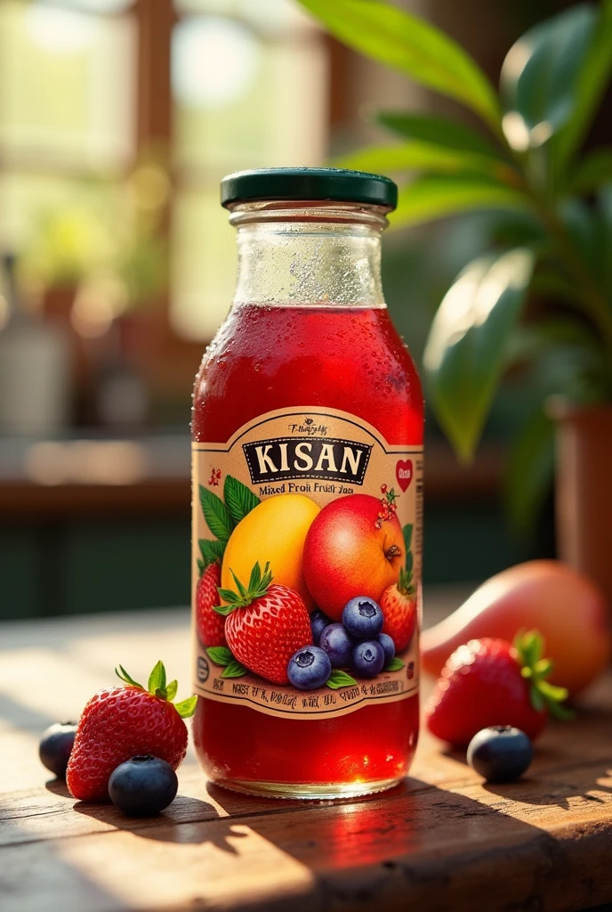 Kisan mixed fruit jam bottle