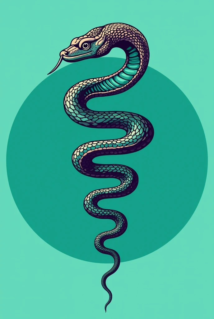 I want a medical snake with a teal background with the medicine bar and to be a logo rather than an image.