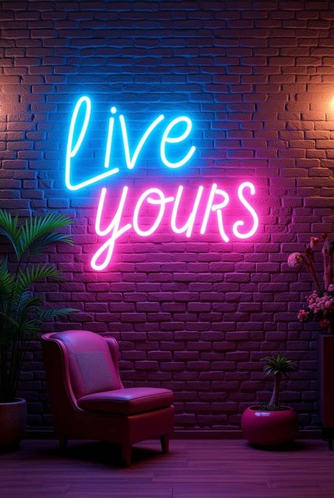 Live Yours neon on wall