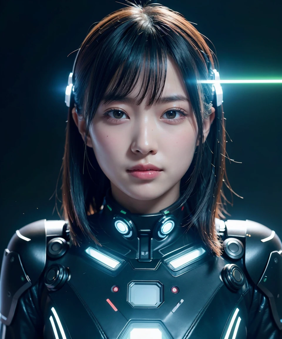 Hedonistic 22-year-old woman, (whole body:1.2), Sexy , ccute face, (View your audience, alone, Upper Body, Detailed Background, detailed face, (Neotech Theme:1.1) Evil Tech Futuristic Hacker, Grin, Advanced Technology, coat, Techwear, Electronics, Head-up display, green (Holographic Display:1.05), Access Denied, number, Laptop, neural network, Background screen, green lights, Cyber Warfare, Dark and ominous atmosphere, Shadow,) break ((Realistic)), Mid-chest, Beautiful woman, realistic face, Mouth Details, extremely detailed eye_and_face, beautiful attractive face, beautiful detailed eye, Female-specific characteristics, matte eyehadow, eyelash, perfect body break too dark, (whole body, masterpiece), High resolution, 8k resolution, Analog RAW Digital SLR, Highest quality, Absurd, Vibrant colors, Exquisite detail, (intricately detailed face_and_eye), realistic hands, Refined details, (Realistic lighting, Sharp focus), Center Fold, Bokeh, Official Art, 8k wallpaper, 超High resolution, プロの写真撮Shadow