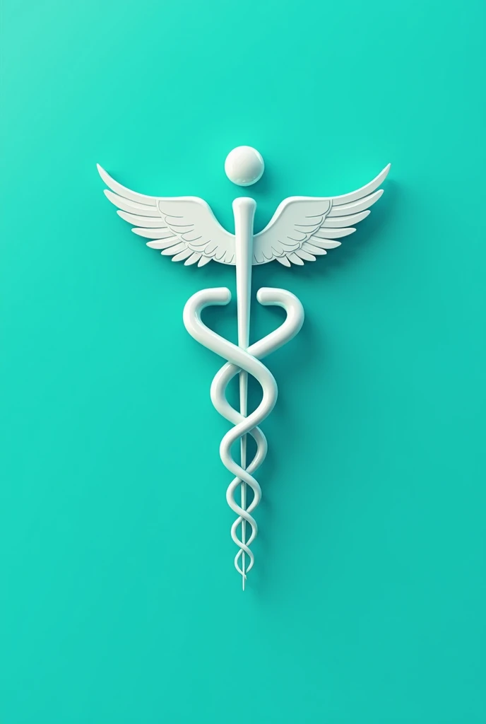 I want a medicine snake with a blue-green background with the medicine bar and for it to be a logo rather than an image with wings and for it to be the design for the health area