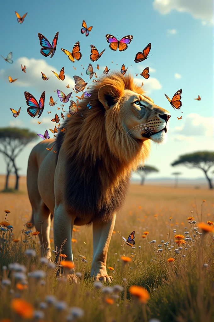 Lion + what will you make with both the butterflies together 