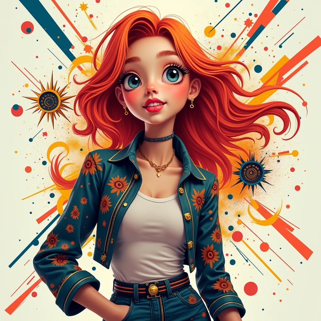 Beautiful stylish, fashionable girl looks at the viewer in a funny way with a facial expression, questioningly, smiling , funny with a question when? Ink v3, Splash Style, Abstract art, Abstract technologies, 3d, a high resolution, photo realistic, indicated, Cyber Technologies, 8k, depth of field,