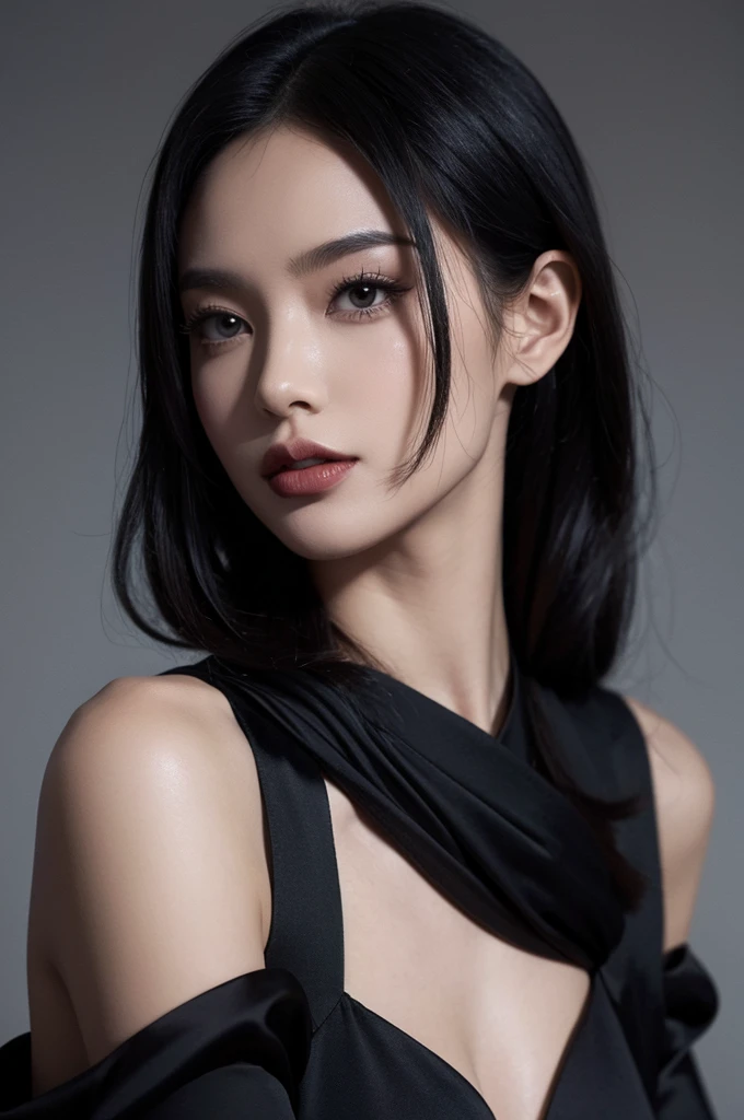 Black silk sexy and glamorous beauty