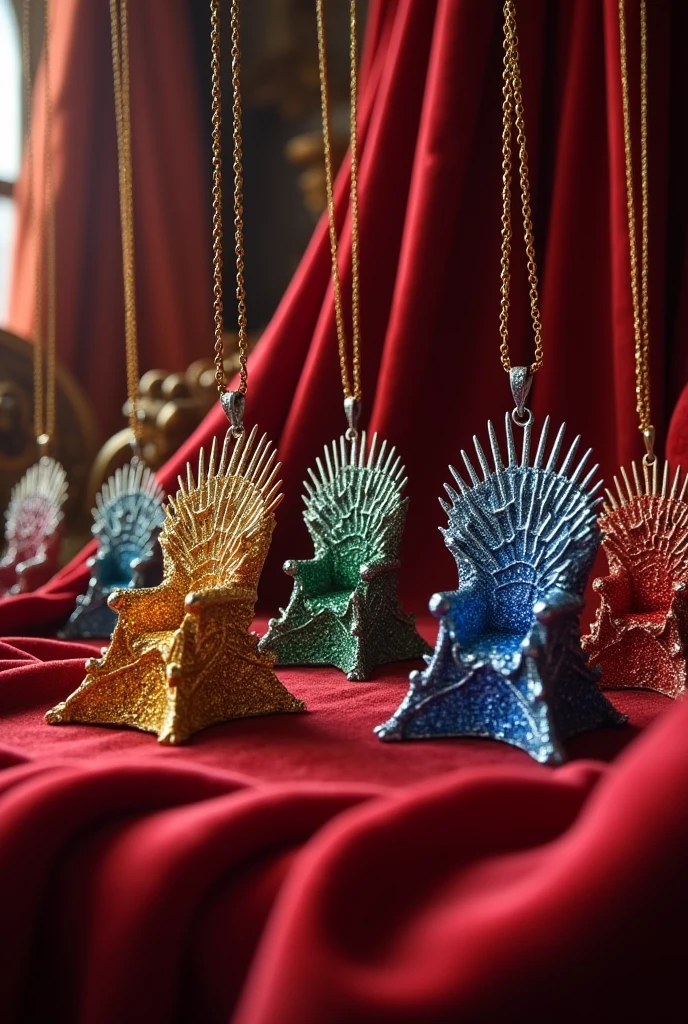 Iron throne pendants in colored
 diamond more