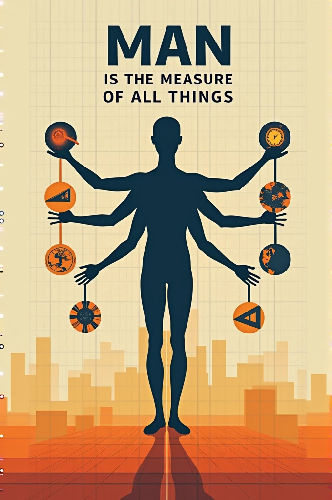 Background: A subtle, gradient background that transitions from a warm beige to a cool blue, representing the spectrum of human perspectives.
Central Image: A stylized illustration of a human figure, with multiple arms and legs extending outwards, each one holding a different measuring tool (e.g., ruler, compass, protractor, etc.). The figure is faceless, symbolizing the universality of human experience.
Quote: "Man is the measure of all things" in a bold, modern font (e.g., Montserrat or Arial) placed prominently above or below the central image
Supporting Elements:
A series of smaller, circular frames scattered around the poster, each containing a different image or icon that represents a unique aspect of human measurement, such as:
A globe, symbolizing our measurement of the world
A clock, representing our measurement of time
A scale, indicating our measurement of value and worth
A puzzle piece, highlighting our measurement of relationships and connections
A subtle grid pattern in the background, made up of tiny, interconnected nodes, suggesting the complex web of human perspectives and measurements.
Color Scheme:
Main colors: Beige (#F5F5F5), Blue (#4567B7), and White (#FFFFFF)
Accent colors: Deep Orange (#FF9900) and Dark Gray (#333333)
Typography:
Font: Montserrat or Arial
Font sizes: Title (48-60pt), Quote (36-48pt), Supporting text (24-36pt)
Feel free to modify or discard any of these elements to fit your personal style and vision. Good luck with your poster design!
Share
New Chat
Then give me an ai that can generate picture
I see what you're looking for now. Unfortunately, I'm a text-based AI model, and I don't have the capability to generate images directly. However, I can suggest some AI-powered tools and platforms that can help you create images for your
Share
New Chat
What are those platforms
Here are some AI-powered platforms and tools that can help you generate images:
Deep Dream Generator: A web-based tool that uses a neural netwo