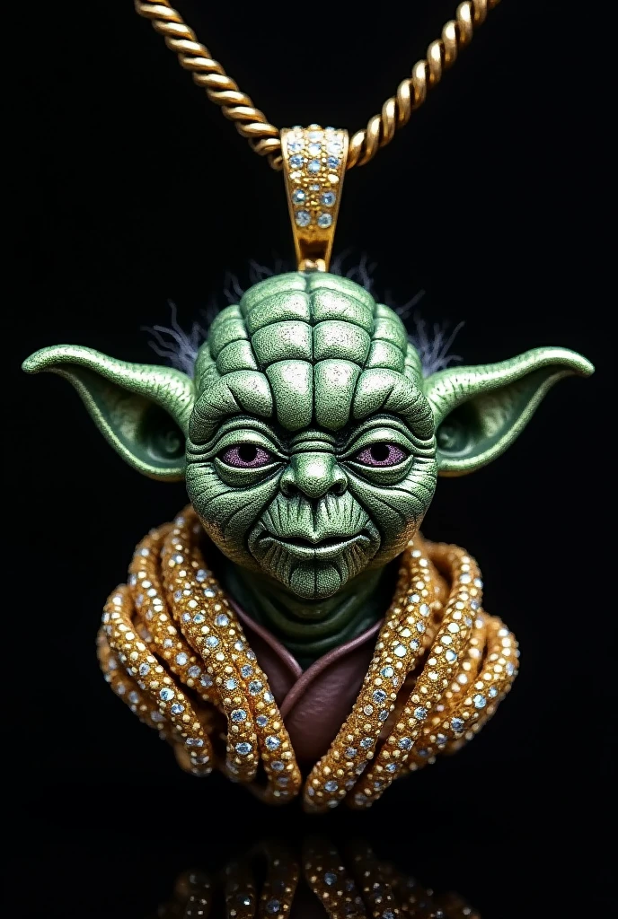 Master yoda into a pendant with colored diamonds