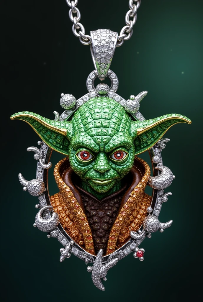 Master yoda into a pendant with colored diamonds more designs
