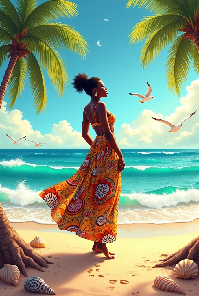 africaine a la plage