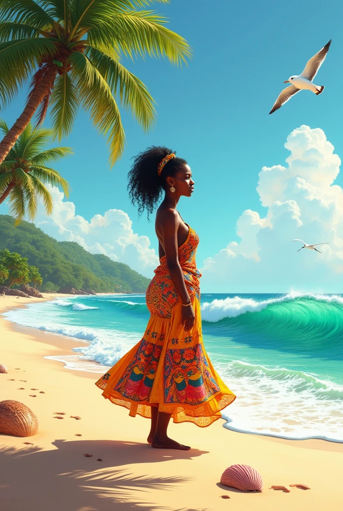 africaine a la plage 