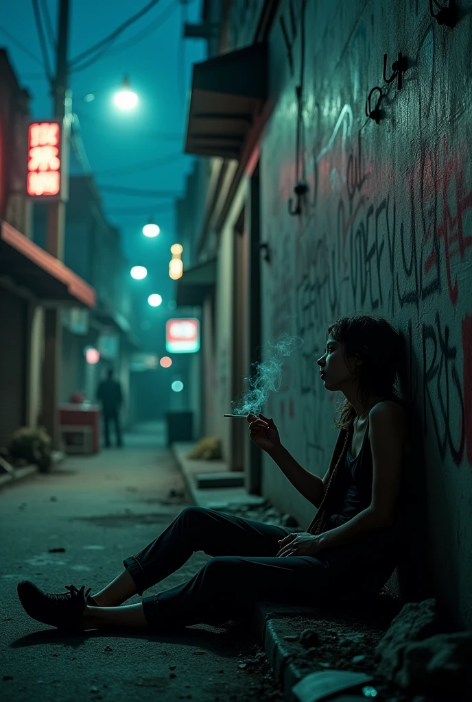 A dead body smoking cigarettes 
