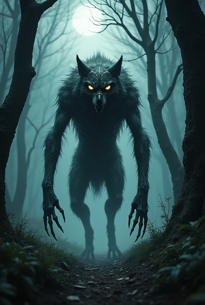 A horror character that is multiple animals and humans and turned into the perfect hunter
