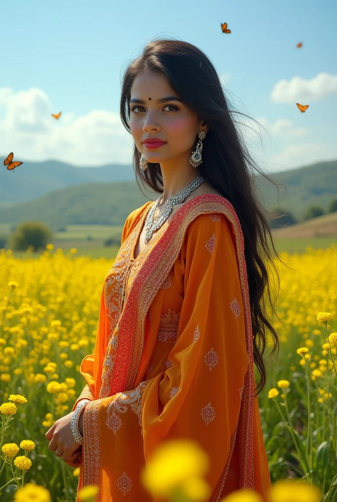 Punjabi girl in suit in the farm 