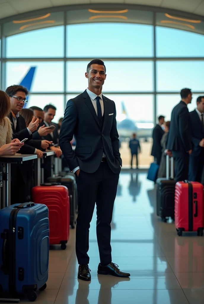Show me Ronaldo in the airport