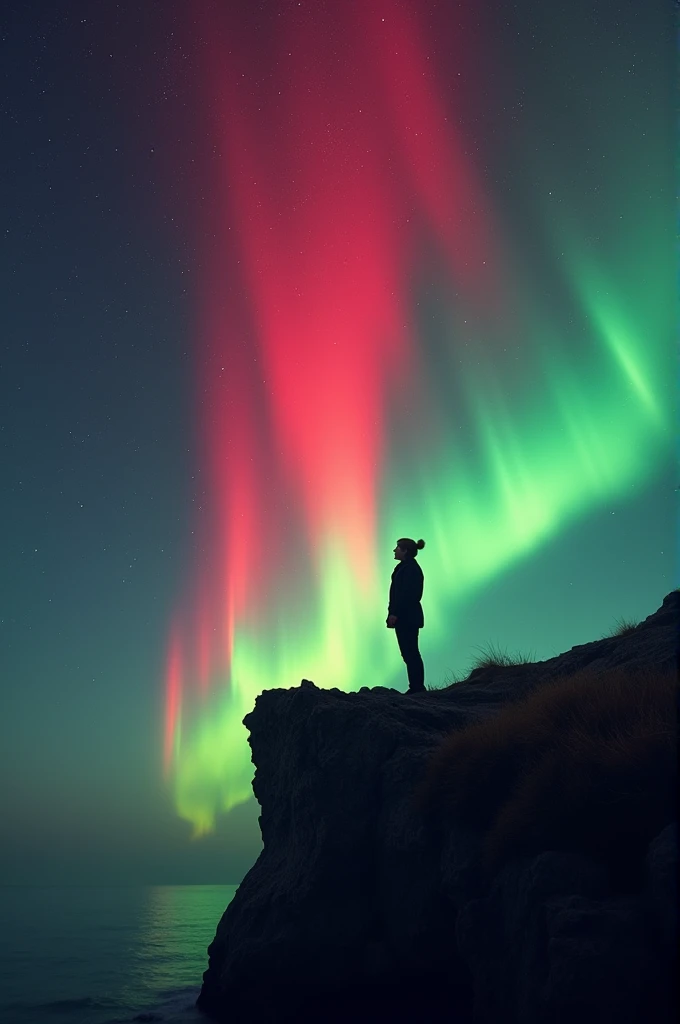 red　green　Night Sky