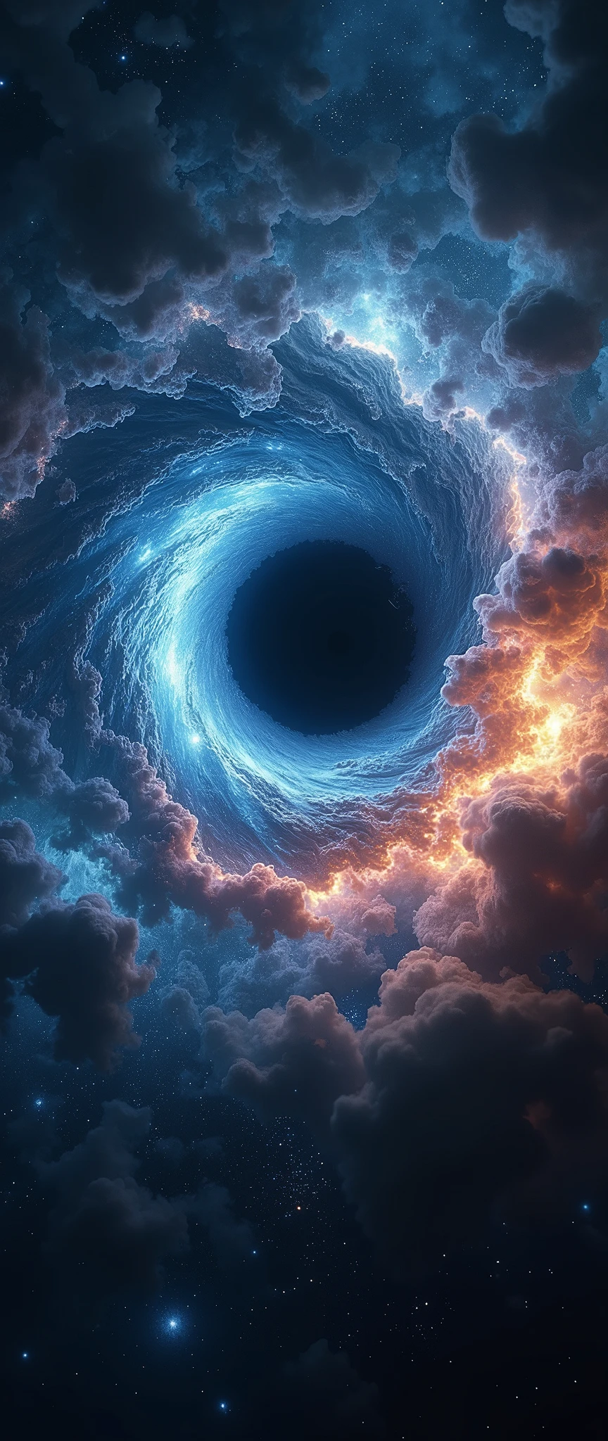 (masterpiece:1.2,Distinguished Quality,Mirror-like,Cinematic Experience),8k,wallpaper,Black Hole,Beautiful lightning,dynamic