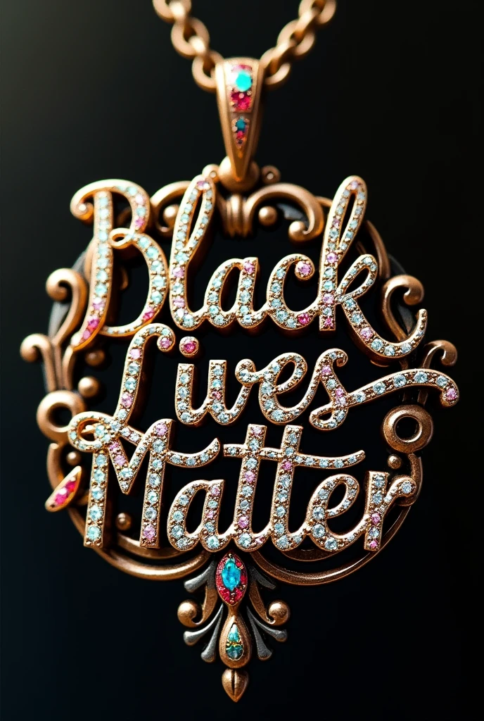 Black lives matter   into a pendant with colored diamonds more designs
