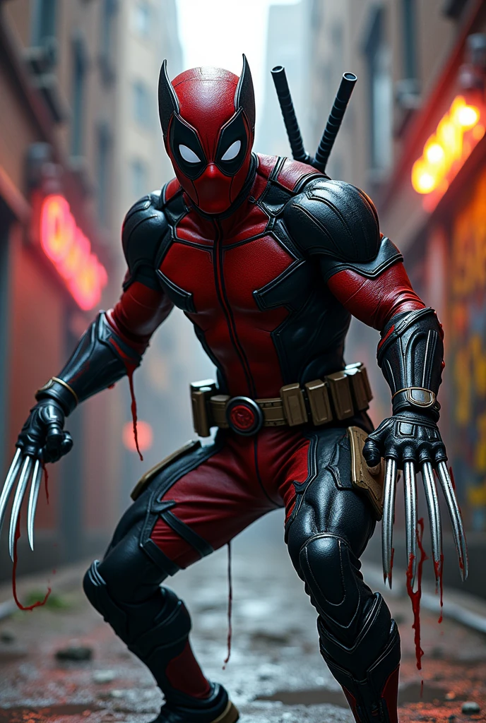 Deadpool and wolverine mixed with venom