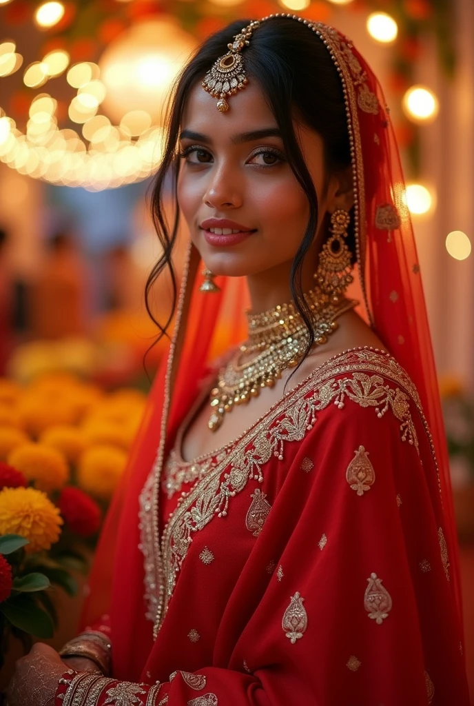 a beautiful young indian girl, 23 years old, wearing a black saree, porcelain white skin, extremely detailed portrait, high quality, realistic, photorealistic, 8k, best quality, masterpiece, sharp focus, physically-based rendering, vivid colors, intricate details, elegant pose, serene expression, soft lighting, warm color tones don’t change face and change background and outfit