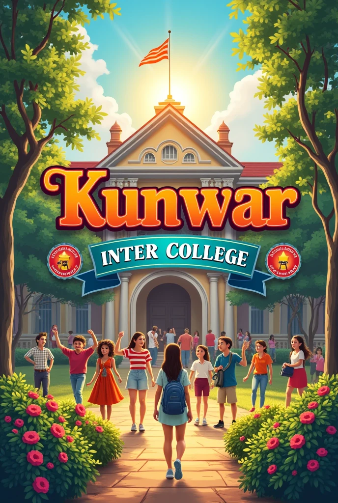 Create a name picture kunwar inter college name banner 