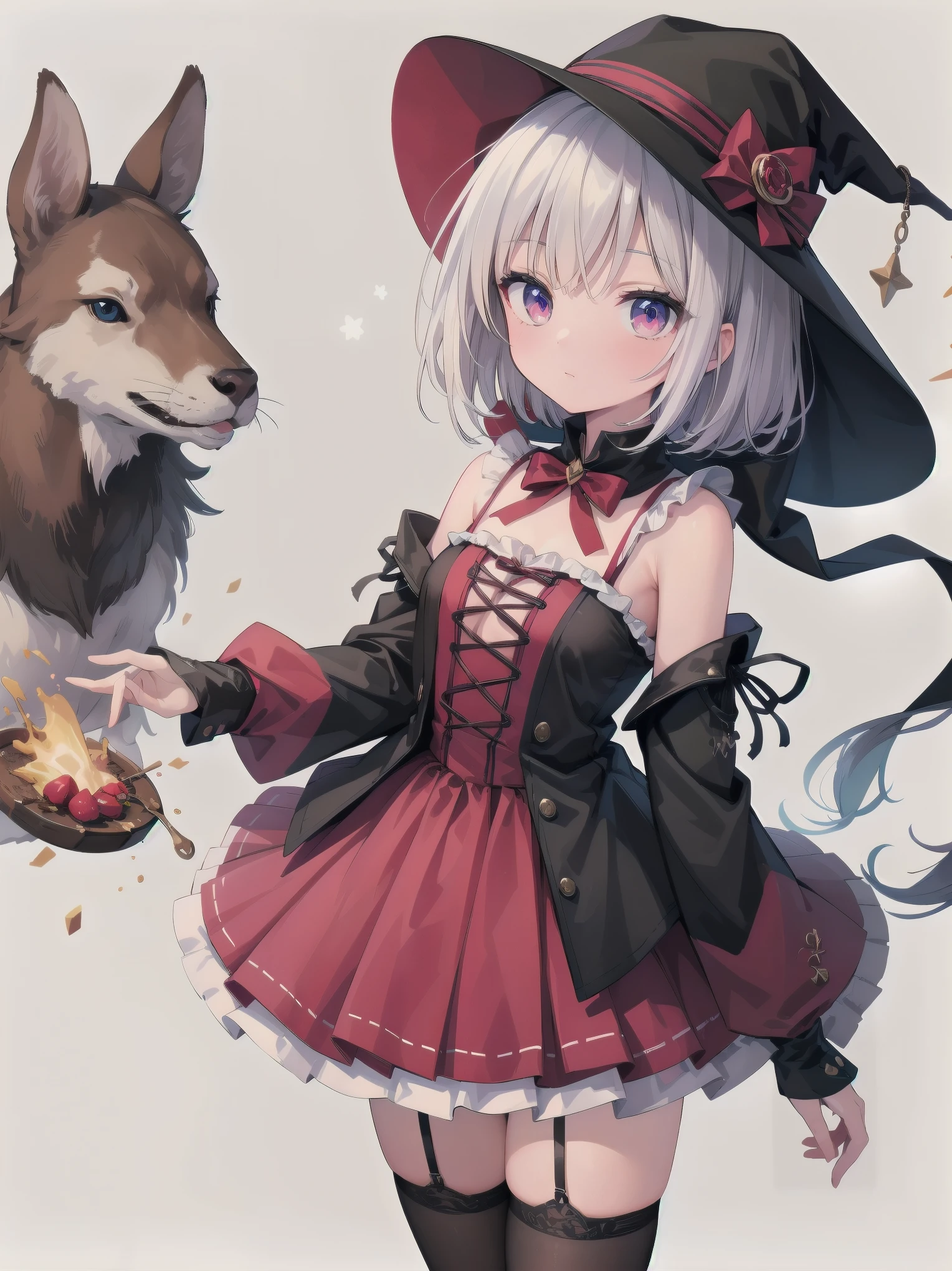 (Nanachi | bunny_girl, furry, anthro, bipedal), abyssal hat, nanachi's hideout, red cloak, forest, intricate detail, fire oven, sexy, lewd, blush, booty,